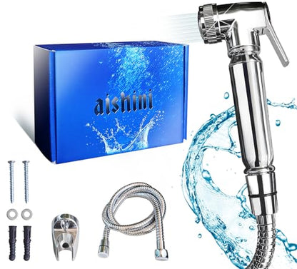 Handheld Toilet Bidet Sprayer - Shattaf Set, Jet Spray with Easy Installation, Muslim Shower for Feminine wash, Baby Cloth Diaper, Personal Hygiene, 120cm Stainless Steel Hose Pipe, Chrome