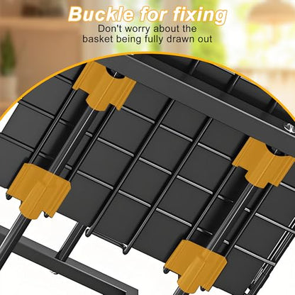 2 Tier Under Sink Organizer, Slide Out Storage Organizer for Kitchen Cabinets,Height Adjustable Pull Out Cabinet Organizers