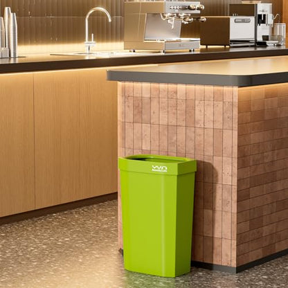 4 Gallon, Small Slim Garbage Can, Open Top Trash Can for Bathroom, Kitchen, Office, Bedroom, Living Room (Green) - color: Green