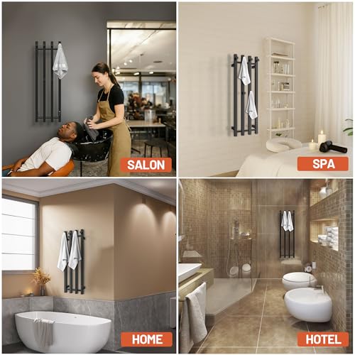 Paraheeter Towel Warmer, Towel Warmer Rack, Heated Towel Racks for Bathroom, Towel Heater, Towel Dryer, Wall Mounted, CSA Certified - size: 4bars-37.5"(L) x 11.9"(W)-VERTICAL