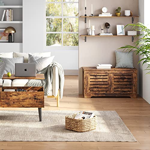 Long Wall Shelves, 47.3Inch Wooden Floating Shelves with Brackets | Large Floating Book Shelf Set of 2, Wall Mounted Storage Ledges, Easy Assembly, Max Load 33lbs, Bathroom/Bedroom Rustic Brown - color: Rustic Brown, size: 47.3 Inch