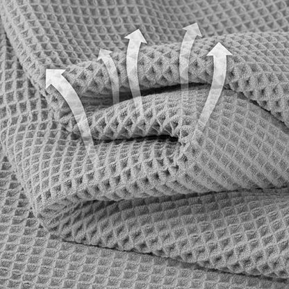 Microfiber Waffle Hand Towels, 4 Pieces, Soft, Absorbent, Fast Drying, Lint Free 430 GSM (16''x26''/40.64cm x 66.04cm) - color: Silver
