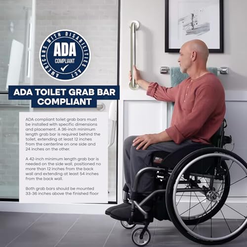 Highcraft Grab Bar for Bathtubs and Showers, Anti Slip Shower Grab Bars for Seniors and Elderly, Safety Bar for Bathroom 24" x 1.5" ADA Compliant Grab Bar, Heavy Duty Stainless Steel Shower Handle - size: 24 inches