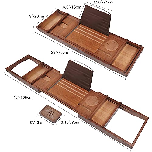 Bamboo Bathtub Caddy Tray, Bathtub Trays, Bamboo Bathtub Trays Caddy, Expandable Bathtub Caddy Tray, Ideal Gift for Loved Ones