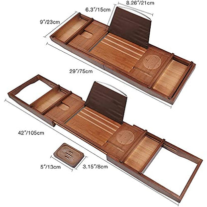 Bamboo Bathtub Caddy Tray, Bathtub Trays, Bamboo Bathtub Trays Caddy, Expandable Bathtub Caddy Tray, Ideal Gift for Loved Ones