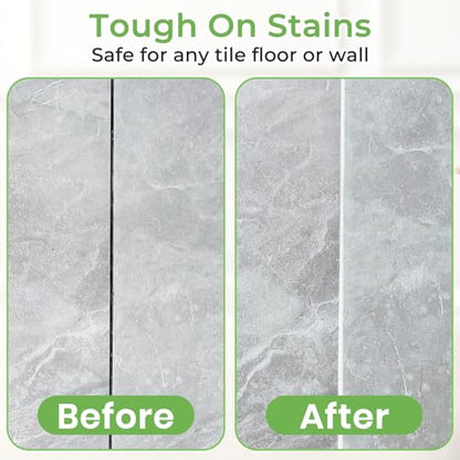 Grout Cleaner Brush with Long Handle, Floor Scrub Brush for Shower Tile, Bathroom Crevice Cleaning Brushes with Heavy Duty Stiff Bristles