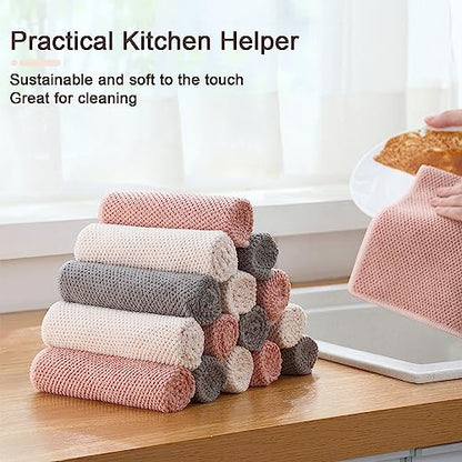K&janet6am Dish Cloths for Washing Dishes, 12 Pack Kitchen Dish Cloths, Super Absorbent Microfiber Cleaning Cloth, Premium Waffle Dish Towels for Kitchen, 12x12 Inches - color: 12pack