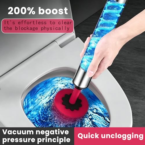 Toilet Plunger,Bathroom Plunger, High Pressure Toilet Auger,Powerful Air Drain Unclogger and Toilet Clog Remover, Toilet Plunger for Sinks and Clogged Pipes