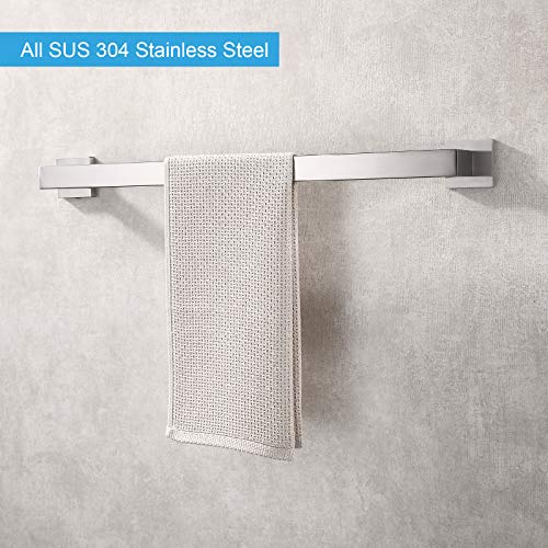 TASTOS 23.6 Inch Black Single Towel Bar Rack, SUS 304 Stainless Steel Bathroom Towel Bar Heavy Duty Towel Holder Kitchen Towel Rod, Wall Mount with Screws Towel Bar Rod Brushed Nickel Finish… - color: Brushed Nickel, size: 23.6-Inch