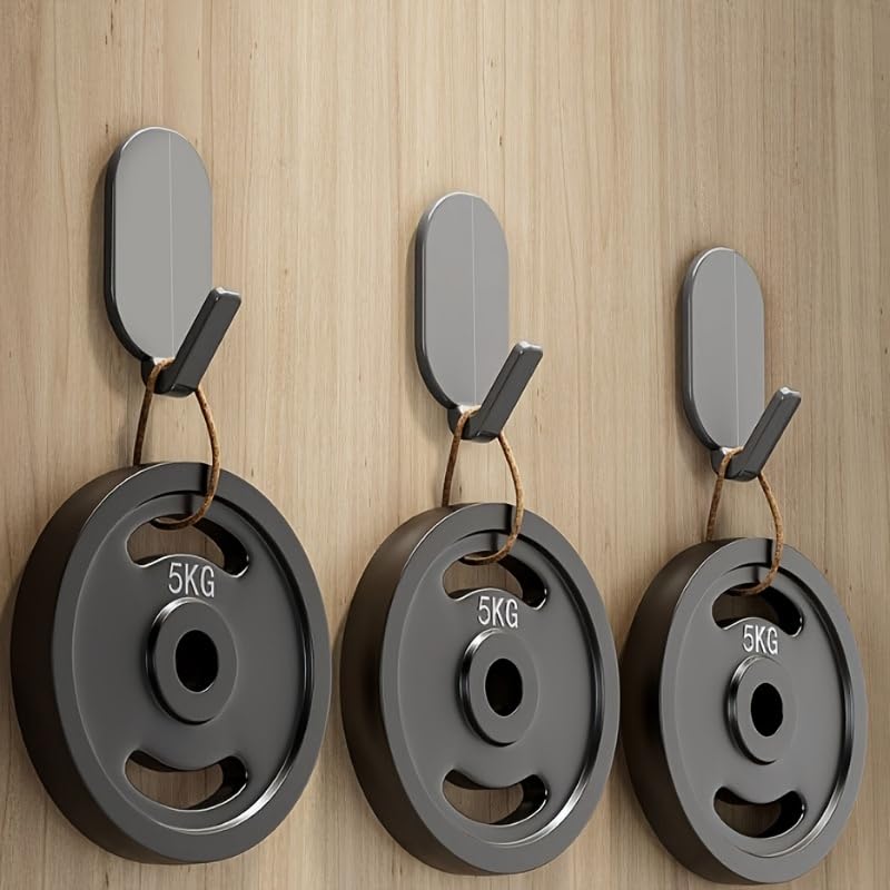 5Pcs Strong Adhesive Towel Hooks - No Drill Wall Door Mount, No Residue Hangers for Bathroom Toilet
