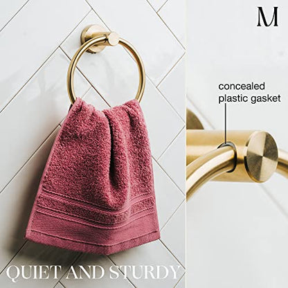 Marmolux Acc Brushed Gold Towel Ring - Modern Hand Towel Holder - Stainless Steel Bathroom Towel Rack - Round Hanger - color: Brushed Gold/Brass, size: Towel Ring