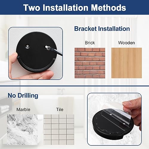 Shower Curtain Rod With Holders, 42 to 87 inch Tension Shower Curtain Rod No Drilling Adjustable Black Shower Rods - size: 42-87"