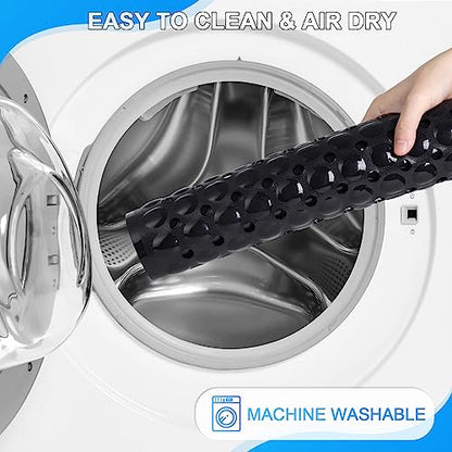 Bathtub and Shower Mats, 40x16 Inch Extra Large Non Slip Soft Bath Tub Mat with Suction Cups and Drain Holes for Bathroom Floor and Keep Tubs Clean, Machine Washable, Black - color: Black