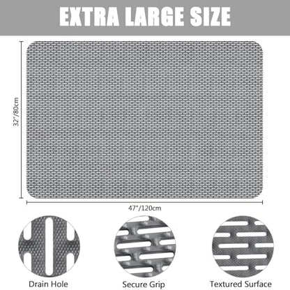 Non Slip Shower Mat: 47" X 32" Extra Large Shower Mats for Inside Shower - PVC Quick Dry Shower Stall Mat with Hundreds Drain Holes - size: 47" x 32" (Rectangular)