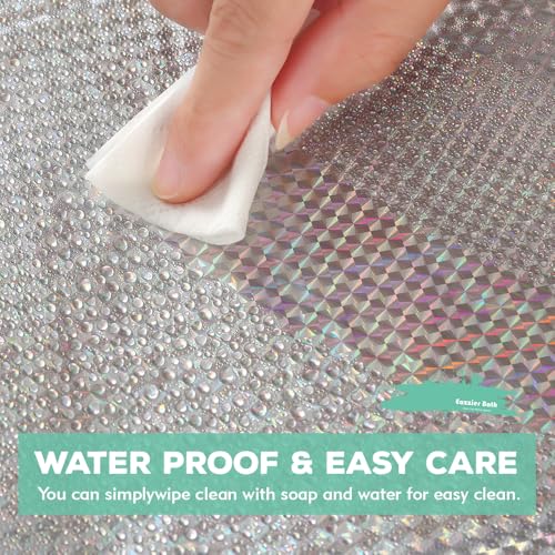 Holographic 3D EVA Shower Curtain Liner Cube, 72x72 Premium Clear Plastic Bathroom Shower Curtain with Rustproof Metal Grommets for Shower Stall, Bathtubs - color: A-holographic, size: 72"W x 72"L (Pack of 1)