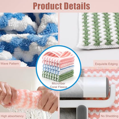 Microfiber Cleaning Cloth,Super Absorbent 12 Pack Dish Towels for Kitchen,Fast Drying Dish Cloth for Washing Dishes, Lint Free Dish Drying Towels, Reusable Kitchen Towels Set - 10"x10" - size: 10 x 10