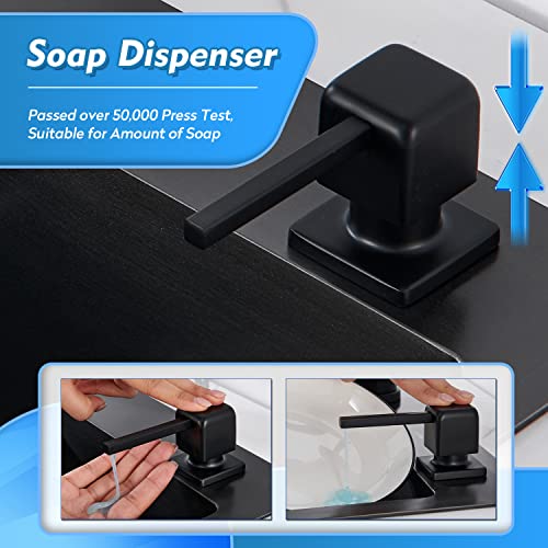 CREA Soap Dispenser for Kitchen Sink, Kitchen Soap Dispenser Black Square Built in Sink Soap Dispenser for Bathroom with 17 OZ Bottle - color: Black, style: Square