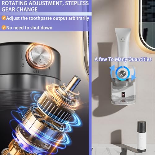 Automatic Toothpaste Dispenser, Wall Mounted Electric Toothpaste Dispenser for Kids and Adults,Toothpaste Squeezer with Adjustable Toothpaste Dispensing Volume for Bathroom - color: White