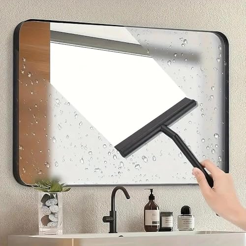 All-Purpose Stainless Steel Shower Squeegee for Bathroom, Kitchen, Shower, Floor Cleaning with Adhesive Hook Sturdy Handle, Professional Cleaners, Window Cleaning for Window Squeegee (White)