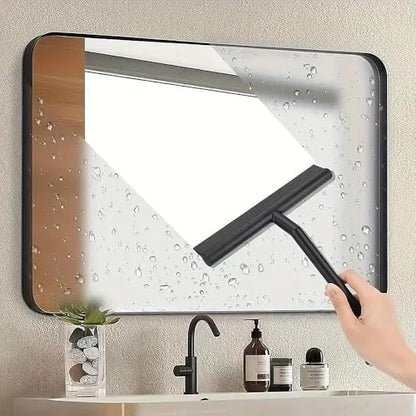All-Purpose Stainless Steel Shower Squeegee for Bathroom, Kitchen, Shower, Floor Cleaning with Adhesive Hook Sturdy Handle, Professional Cleaners, Window Cleaning for Window Squeegee (White)