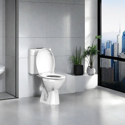 Round Toilet Seat 16.5 Inch, Soft Close Toilet Seat, Quiet No Slam Toilet Lid, Easy Install & Quick Release, Durable PP Plastic, Easy Clean, Fits Most Standard Round Toilets, White - color: White, size: without toddler seat 1 Pack