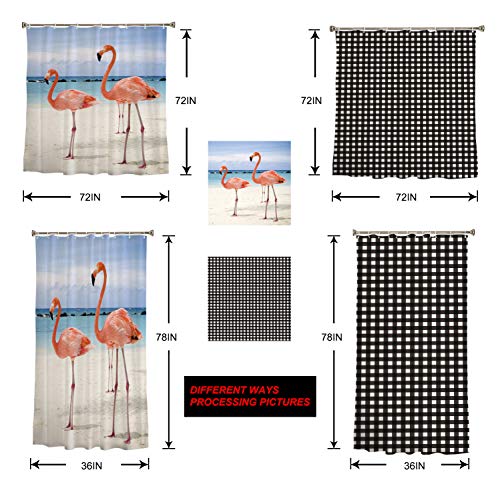 Teamery Shower Curtain, 60 x 72 Inches Shower Curtain Liner, Birds Heron in The Water Shower Curtains for Bathroom, Shower Stall & Bathtubs, Waterproof Polyester Fabric Shower Curtain Set - color: Birds Heron in the Watertmy6696, size: 72"W x 60"L (Pack o