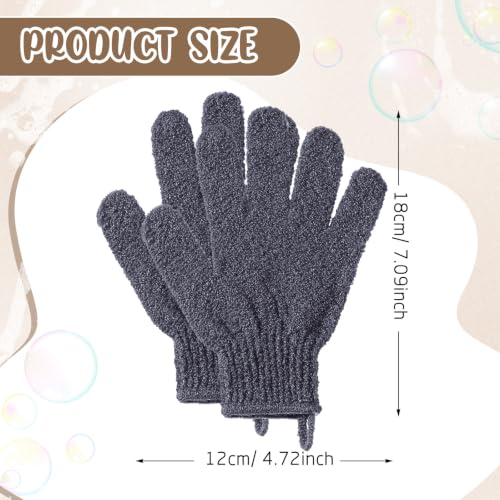 Didaey 104 Pcs Exfoliating Glove Bulk Shower Gloves with Hanging Loop Exfoliating Body Scrubber Dead Skin Remover for Body Bath Beauty Spa Massage Scrubs Men Women Bathing(Dark Grey) - color: Dark Grey