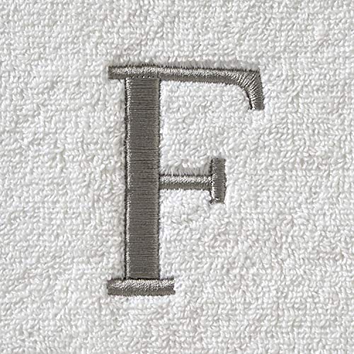 SKL Home Casual Monogram Hand Towel Set, F, 16x26, White 2 Count - color: Casual Monogram Hand Towel Set, size: Hand Towel Set, style: F