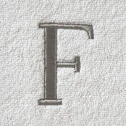 SKL Home Casual Monogram Hand Towel Set, F, 16x26, White 2 Count - color: Casual Monogram Hand Towel Set, size: Hand Towel Set, style: F