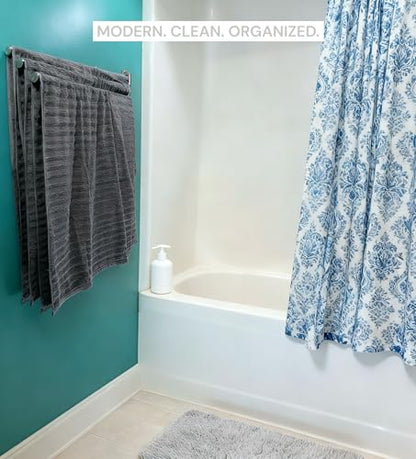 3-Arm Swivel Towel Bar – 28.5 Inch Extra Long Arms – Wall Mounted Stainless Steel Rotating Towel Rack for Bathroom | Extra-long 28.5” arms provide better airflow for towels. Durable stainless steel with smooth 180° rotating arms