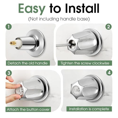 Bathtub Faucet and Shower Knobs Replacement,Easy to Install Tub Spout Set for 1/2" Copper Pipe,1/2" IPS and 3/4" IPS with Install Tool - color: Chrome