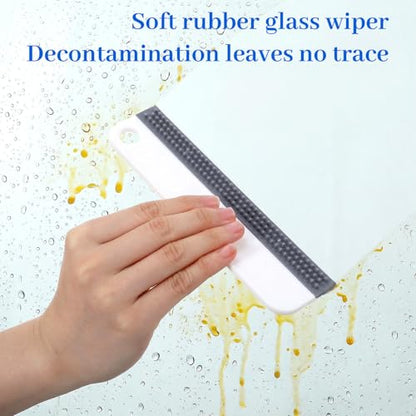 2 PCS Mini Squeegee, Soft Rubber Window Squeegees All-Purpose Sink Squeegee Small Window Scrubber Scraper Squeegees Tool for Kitchens Bathroom Shower Mirrors Car Windshield