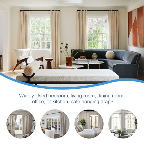 44 Pack Curtain Rings with Eyelets, Metal Drapery Rings for Pinch Pleat Curtains, Drape Ring 1.5 Inch I D, Fits Up to 1.2 in Rod (White) - color: White