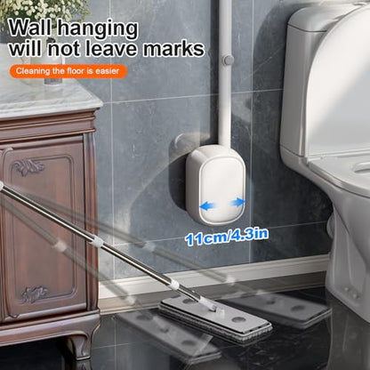 Ctime Disposable Toilet Brush Set with 60 Refills, Wall Mounted Wand Kit | Waterproof with Lid，Hands-Free Lid,New Wand Refills,One-Click Disposal,Pre-Loaded Cleaner,360° Rotating Head - size: 1 wand + 60 heads