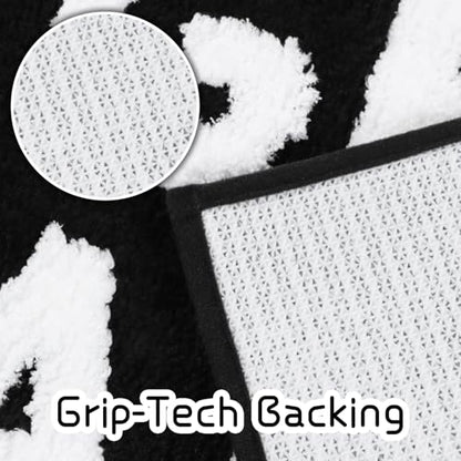 Get Naked Bath Mat Black and White Large Bathroom Rugs | Funny Non Slip Washable Bath Rug Quick Dry Absorbent Microfiber Large Bathmat,20 * 32 Inch - color: Black, size: 20*32"