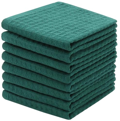 Washcloths Cotton Dish Cloths, 8 Pack,12”x12”,Green Dish Rags | Soft Kitchen Washcloths Wash Rags, Double Deck Small Hand Towels For Kitchen, Absorbent Dish Cloths For Washing Dishes - color: Green