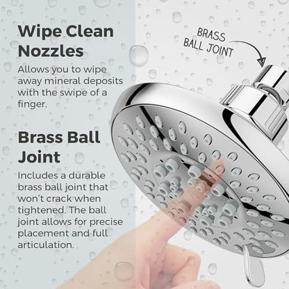 Pfister Universal Shower Head, Shower Arm Not Included, 5-Function, 1.75 GPM, Polished Chrome Finish, 015WS2UT01C - color: Polished Chrome