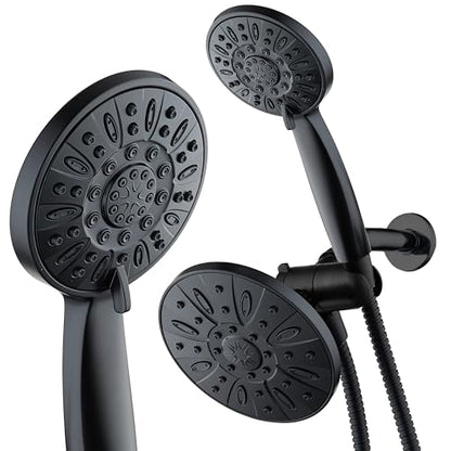 AquaDance Premium High Pressure 3-Way Rainfall Combo Combines The Best of Both Worlds-Enjoy Luxurious Rain Showerhead and 6-Setting Hand Held Shower Separately or Together, Matte Black - color: Matte Black