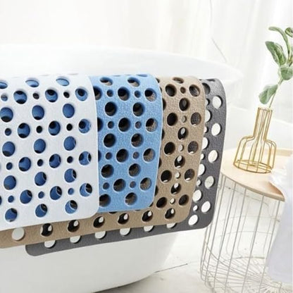 Casa and Beyond Shower Mat,Non Slip Bath Mat and Shower Mat with Suction Cups and Drain Holes,Bathroom Mat Easy to Clean Soft Machine Washable,Bathtub Mat Easy Dry&Cut (Blue,28" x 28"(Rectangular)) - color: Blue, size: 28" x 28" (Rectangular)