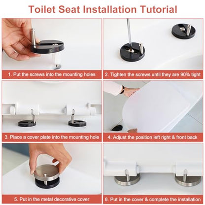 Soft Close White Elongated Toilet Seat - Quiet Slam PP Cover with Quick Release Hinge, Easy to Install & Clean, Scratch Resistant Design - size: V Shape