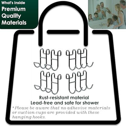 Shower Caddy Hooks, Razor Hanger for Shelf and Loofah (Silver - 4 Closed 4 Open) - color: Silver - 4 Closed 4 Open