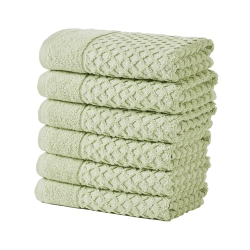 Great Bay Home Hand Towels - 100% Cotton 6 Pack 26x16 Hand Towel Set - Absorbent, Durable, Quick-Dry Towels for Bathroom (Pale Green) - color: 09 Pale Green, size: Hand Towel (Pack of 6)