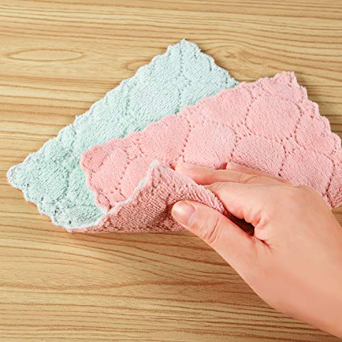 Hypermotion Microfiber Cleaning Cloth, Kitchen Towels, Double-Sided Microfiber Towel Lint Free Highly Absorbent Multi-Purpose Dust and Dirty Cleaning Supplies for Kitchen Car Cleaning. Pack of 12 - color: Green