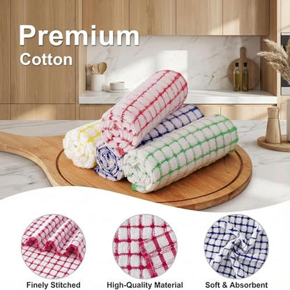 8 Pack Waffle Weave Hand Face Head Towel 16x11 Inches Soft Absorbent Kitchen Dish Tea Towel Bath Guest Gym Washcloths Multi Purpose Towels (Random Color)