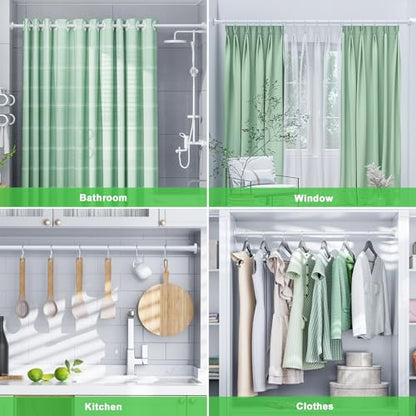 Ausemku Shower Curtain Rod 32-80 Inch Adjustable - 1 Inch Diameter Heavy Duty No drill Spring Tension Shower Rod, Non-Slip Rustproof Telescopic Rod for Bathroom, White - color: White, size: 32-80 Inches