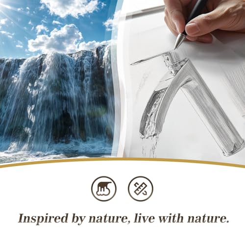 Phiestina Brushed Gold Tall Bathroom Vessel Sink Faucet 2 Pack, Single Hole Single Handle Waterfall Above Countertop Sink Bathroom Faucet, with Pop Up Drain,Water Supply Line, NS-SF01-V-BG-2pack - color: Brushed Gold, style: 2 pack