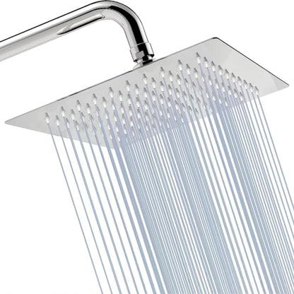 Rain Shower head, High Pressure High Flow Stainless Steel Square Rainfall ShowerHead, Awesome Shower Experience Even At Low Water Flow (8" Chrome Finish) - size: 8 Inch
