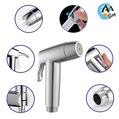 Dual Mode Toilet Bidet Sprayer Head – Chrome Finish Handheld Bidet for Toilet & Bathroom Cleaning – Cloth Diaper Sprayer, Muslim Shower, Jet Spray – G1/2 Coupling - style: Dual Mode Adjustable