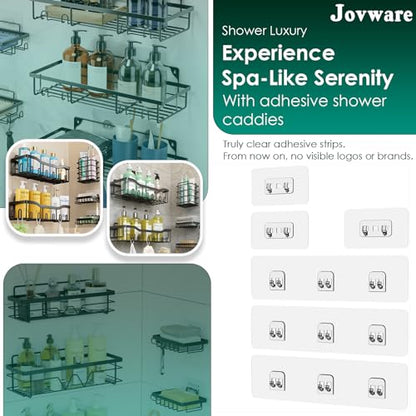 Shower Caddy Adhesive Replacement Stickers, Shower Organizer Adhesive Replacement Strips (Transparent - 6 Packs) - color: Transparent - 6 Packs