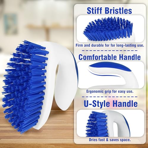 2 Pack Scrub Brushes, Cleaning Brush with Stiff Bristles, Handheld Scrubber for Bathroom, Shower, Tile, Carpet, Bathtub & Floor | Cleaning Brush with Stiff Bristles, Handheld Scrubber for Bathroom, Tile, Carpet, Bathtub & Floor - size: Standard
